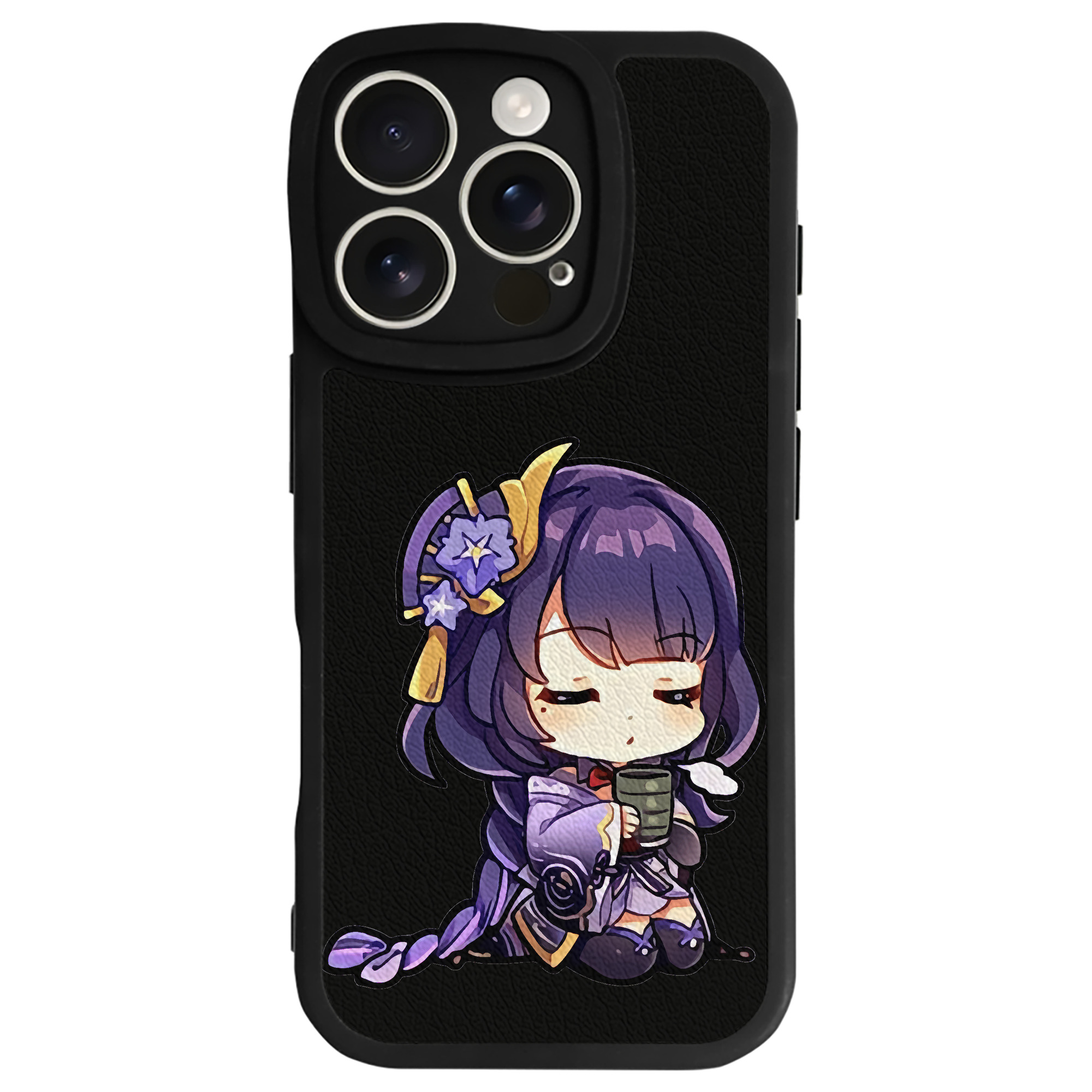 げんし神 雷電将軍 らいでんしょうぐん genshin Raiden Shogun 【iPhone 16シリーズ対応】シリコンスマホケース（レザー調） 材質：シリコン